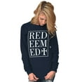 thumbnail image 3 of Redeemed Cross Christian Faith Plus Size Long Sleeve Graphic Tee Shirt Brisco Brands 3X, 3 of 5