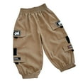thumbnail image 4 of Kids Cargo Pants Boys Girls Casual Trousers With Pockets Comfortable Elastic Waist Playwear For Toddler Children Autumn Winter, 4 of 4
