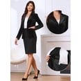 thumbnail image 2 of DARING DIVA Women's Notched Lapel Long Sleeve One Button Velvet Blazer XS Black, 2 of 6