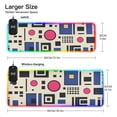 thumbnail image 3 of Abstract Squares and Circles Wireless Charging RGB Gaming Mouse Pad Large Keyboard Mat Rubber Base 13 Light Modes, 3 of 6