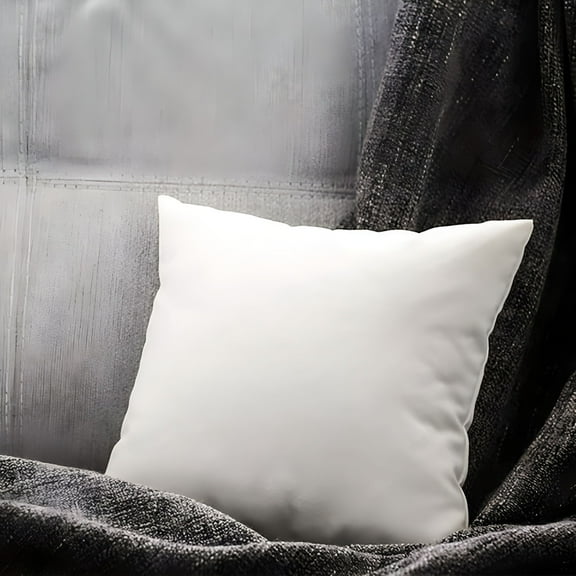 LAMIRO 12 X 12in Pillow Inserts Throw Pillow Inserts With Cotton Cover White Couch Pillow 1PC