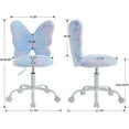 thumbnail image 2 of BOBOKY Adjustable Kids Butterfly Chair, Plush Faux Fur Swivel Chair with Wheels, Ergonomic Childrens Desk Chair for Study Reading Playroom, Girls Boys Bedroom Seat,Dreamy Blue, 2 of 9