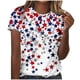 thumbnail image 1 of Mujeres Manga Corta Tops Cuello Redondo Impreso Casual Blusa, Imitación Rack Camiseta para el Verano, Lavado de Manos Casa Y Uso Diario, 1 of 5