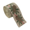 thumbnail image 2 of PONPRNGY 1 Roll Vintage Christmas Ribbon - Christmas Tree Wired Edging Ribbons, Rustic Holiday Decor for Tree, Wreath, Bow,Gifts, Crafts, Home Decor, 2 of 6