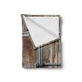 thumbnail image 2 of Rustic Soft Flannel Fleece Blanket, Wooden Tree Planks with Old and Rusty Two Angled Boat Door Image Artwork Print, Cozy Plush for Indoor and Outdoor Use, 50" x 60", Brown and Grey, by Ambesonne, 2 of 6
