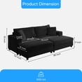 thumbnail image 3 of BALUS Oversized Chaise Lounge with Wide Storage Ottoman, Modern sleeper chair for Living room, ottoman chair Sleeper, Corduroy,  Black, 3 of 9