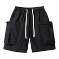 thumbnail image 2 of Abtuhar Man Solid Corduroy Outdoor Cargo Casual Shorts,Black,L, 2 of 5