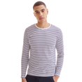 thumbnail image 5 of SF - Camiseta de Rayas de Manga Larga para Adultos Unisex (Blanco, Marino Oxford), 5 of 5