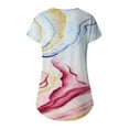 thumbnail image 2 of Gibobby Blusa Casual de Mujer Tops casuales verano para mujer, camiseta manga corta con cuello redondo y estampado floral, blusa tipo túnica con (Azul celeste,M), 2 of 4
