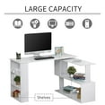 thumbnail image 4 of HOMCOM Bureau d'Angle Rotatif à 360° pour PC Portable, Poste de Travail, Étagère de Rangement, Blanc, 4 of 10