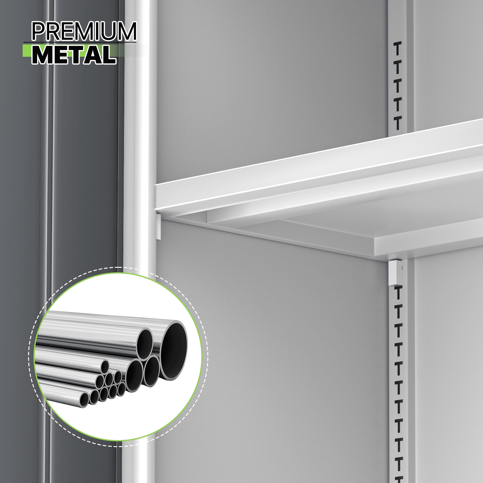 Magshion Metal Cabinet, 36" Tool Steel Locking Cabinet with Doors, Garage Storage Systems Lockable File Cabinet for Home Office Classroom, Grey White