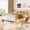 White+Natural, variant on MODERNLUXE Full Size Wood Platform Bed Frame Without Headboard,Modern Bed Frame with Bookshelf, Display Cabinet, LED Light and Drawer for Boys Grils,White+Natural