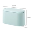 thumbnail image 2 of YOSADIER Blue Desktop Trash Can with Pop Up Lid for Office Countertop Plastic Waste Container, 2 of 8