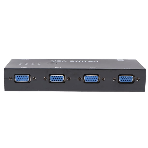 EeaseMX Selector de video VGA de 4 puertos, 4 entradas y 1 salida para PC con LCD (negro)