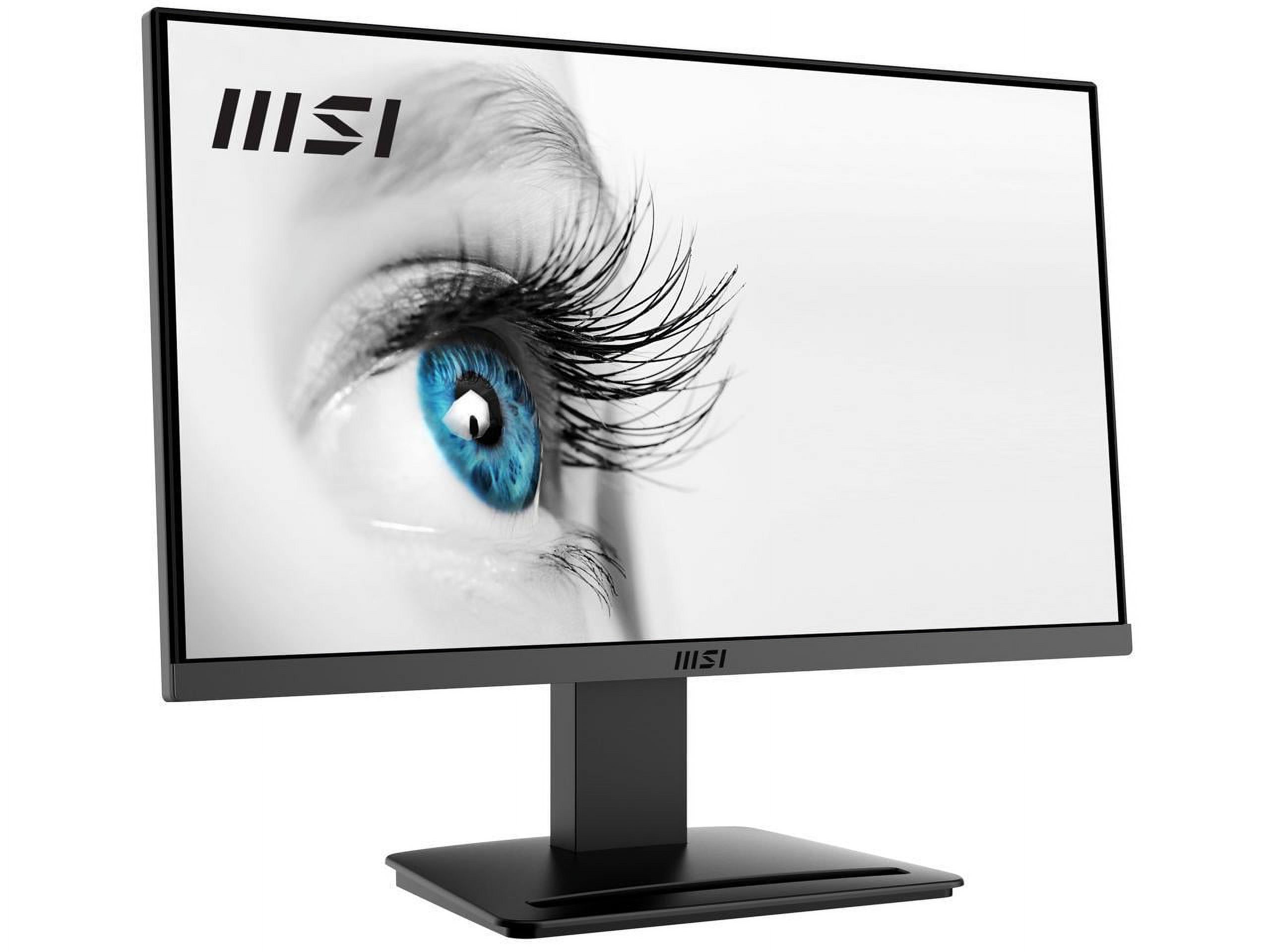 MSI PRO MP223, 22" VA 1920 x 1080 (FHD) Computer Monitor, 100Hz, Adaptive-Synch, HDMI, Video Port, VESA Mountable, Tilt, 1ms, Black