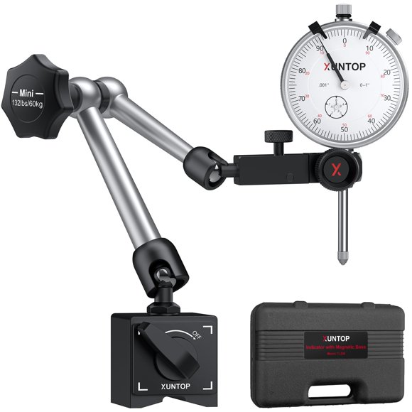 Indicador de esfera XUNTOP 1-25 mm con base magnética de 60 kg