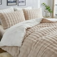 thumbnail image 2 of Rabbit Faux Fur Bubble Comforter Set Queen Size Plush Fluffy Comforter White Bedding Set Soft Cozy Warm Winter Bedding Queen Size Smoofy Velvet Bubble Fur Fuzzy Comforter Luxury Bedding 3 Pcs, 2 of 13
