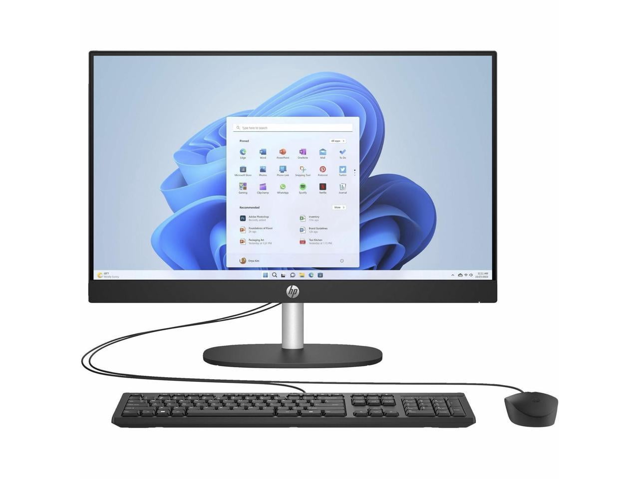 HP 23.8 inch All-in-One Desktop PC, FHD Display, AMD Athlon Silver 7120U, 8 GB RAM, 256 GB SSD, AMD Radeon Graphics, Windows 11 Home, 24-cr0010