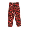thumbnail image 6 of Uemuo Tomato Pattern Women's Wide Leg Palazzo Lounge Pants with Pockets Light Weight Loose Comfy Casual Pajama Pants-, 6 of 9