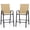 Beige, variant on Biotree Set of 2 Outdoor Bar Stools 29-Inch Fabric Patio Bar Chairs with Armrests Inclined Backrest, Beige