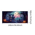thumbnail image 3 of Póster Con Logotipo De Tela Con Temática De Halloween. Cartel De Fondo Para Colgar Con Calabaza, Murciélago Y Luna, Utilizado Para La Decoración De Fiestas De Halloween., 3 of 6