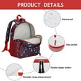 thumbnail image 4 of Beach & Lighthouse Print Ergonomic Backpack - Adjustable Straps & Padded Back for Spinal Posture Support, 4 of 6