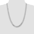 thumbnail image 2 of Auriga Fine Jewelry 925 Sterling Silver Rh-plated 8.5 mm Beveled Curb Chain Necklace for Men 24", 2 of 7