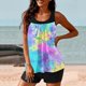 thumbnail image 5 of Trajes de baño tankini para mujer Trajes de baño de dos piezas con espalda de tiras y estampado conservador para mujer Traje de baño de dos piezas para mujer, 5 of 5