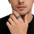 thumbnail image 2 of PAURO Cross Rings for Men Black Silver Gold Plated Stainless Steel Religious Vintage Punk Gothic Wide 10mm Cool Simple Statement Dainty Faith Jewelry Silver Size 11, 2 of 6