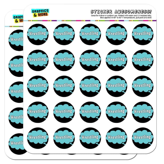 Dreaming of Wrestling Blue 1" Scrapbooking Crafting Stickers