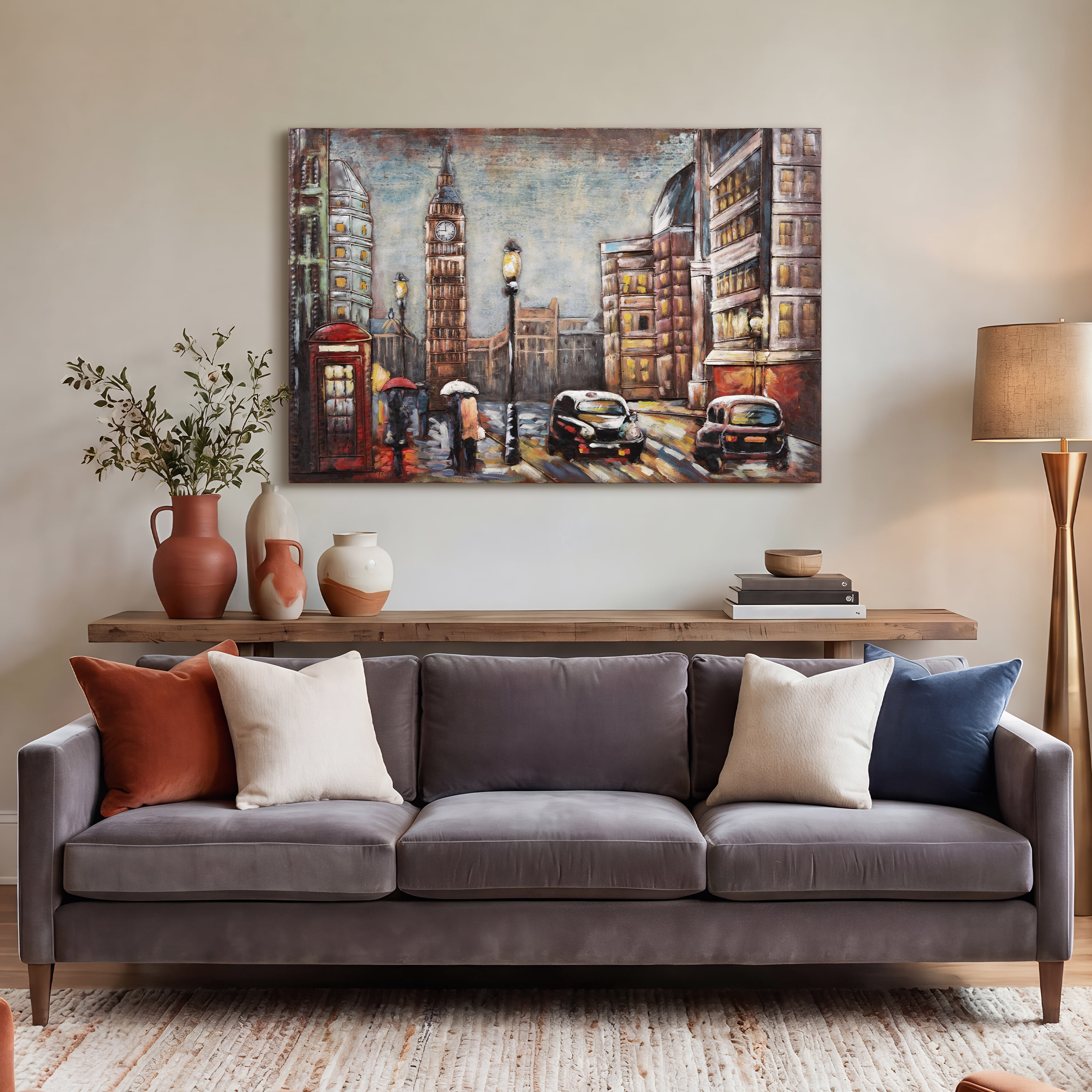 Empire Art Direct PMO-19020-3248 City Street Mixed Media Iron Hand Painted Dimensional Wall Art