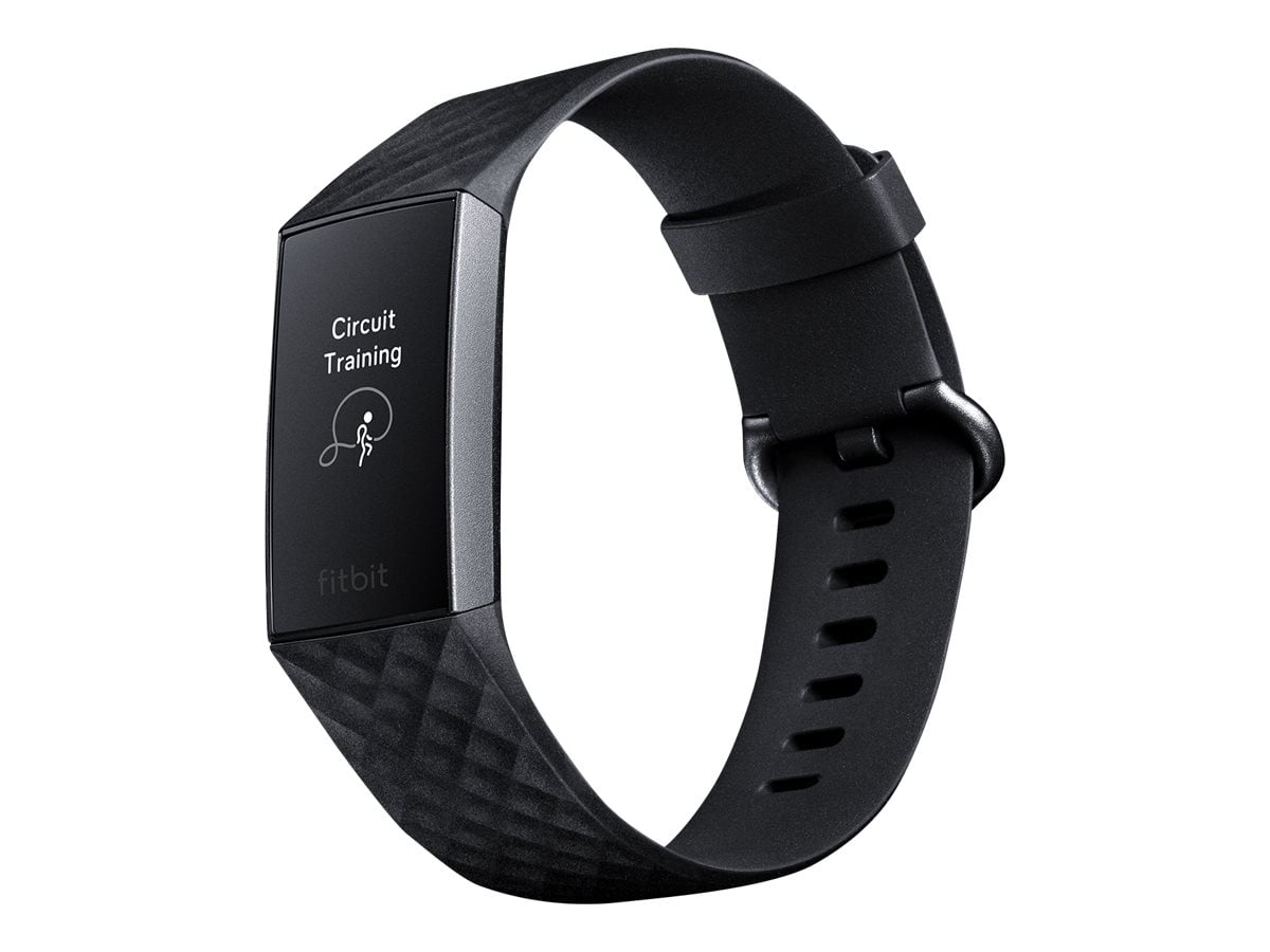 Black/Graphite Aluminum Large & Small Fitbit Charge 3 Activity Tracker 