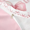 thumbnail image 4 of meiyoeat Pink Coquette Bow Bedding For Kids,Retro Damask Baroque Floral Duvet Cover Full For Girls, Pink White,Pink Reversible,3pcs(No Comforter), 4 of 6