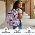 thumbnail image 3 of FKELYI 17 Inch Schoolbag for Kids Backpack Cartoon Dog Love Purple Print School Bookbag for Elementary Student Travel Rucksack Casual Daypack for Boys Girls, 3 of 7