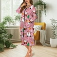 thumbnail image 3 of Xoenoiee Santa Claus Snowman Candy Tree Snowflake Print Womens Long Sleeve Nightgowns Zipper Robes Christmas Full Length Nightgown Soft House Coat Comfy Sleepwear Xmas Loungewear, Size M, 3 of 7