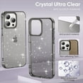 thumbnail image 4 of SaniMore for iPhone 14 Plus Case, Full Camera Lens Protection Women Cute Clear Glitter Bling Sparkly Cover Anti-yellow Transparent Shockproof Bumper for for iPhone 14 Plus, Black, 4 of 7