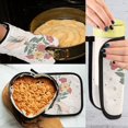 thumbnail image 5 of Yayeee Oven Mitts and Pot Holder Set of 2 Heat Resistant Kitchen Gloves Baking Hot Pad, Beige Cute Flower, 5 of 5