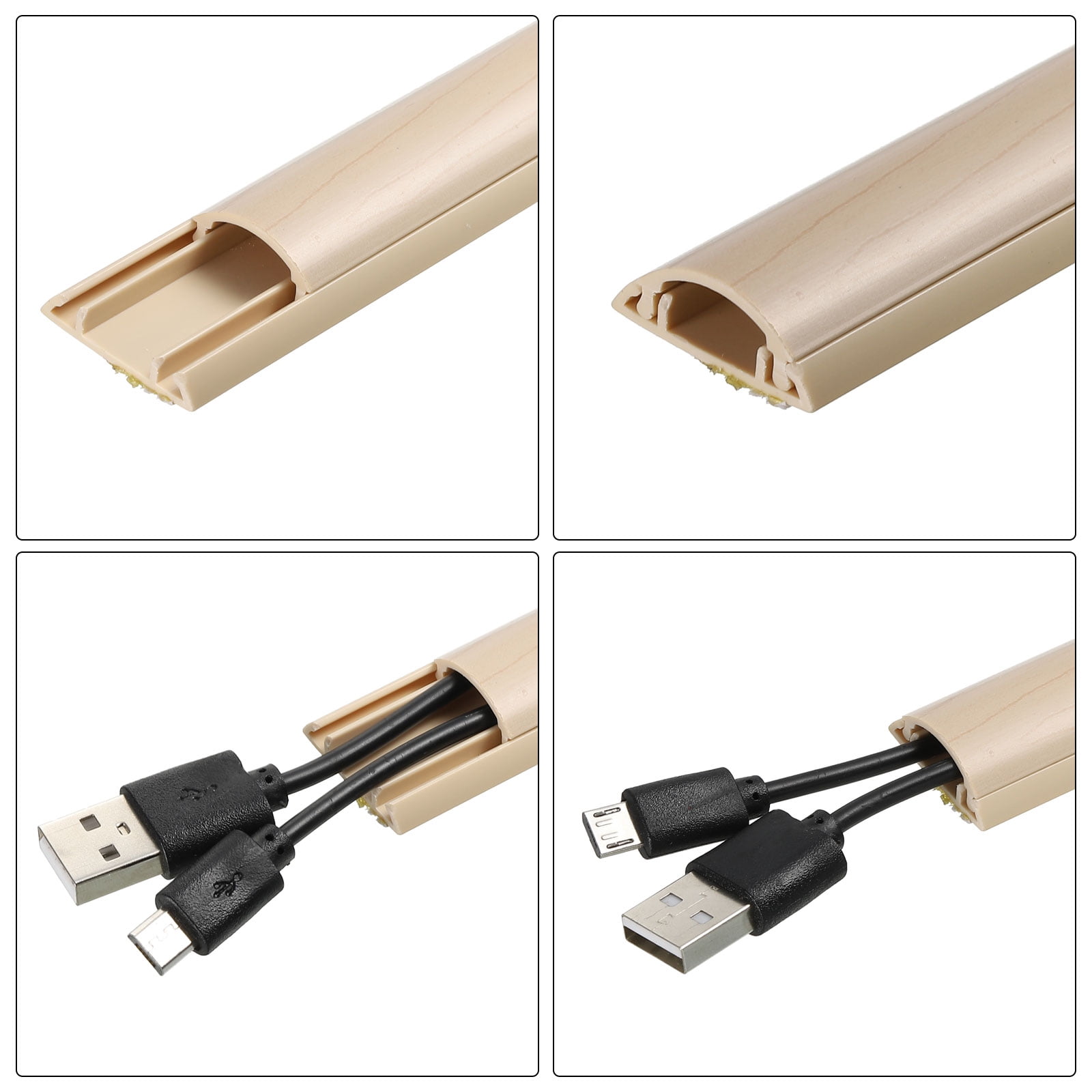 Unique Bargains Wall Cable Raceway Cord Cover Cord Hider Channel Self-Adhesive for TV Wire Light Pink 39"x1"x0.4"