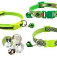 thumbnail image 7 of CHBORLESS 3 Pcs Nylon Reflective Cat Collar with Bell Adjustable Kitten Puppy Collars,Green, 7 of 7