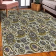 thumbnail image 3 of Paisley Decorative Rug, Vintage Inspired Multicolored Leaf Flower Motif Traditional Folkloric Pattern, Quality Carpet for Bedroom Dorm and Living Room, 6 Sizes, Pale Green, by Ambesonne, 3 of 4