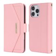 thumbnail image 2 of For Iphone 16 Pro Cross Texture Crossbody Lanyard Leather Phone Case(Pink),iPhone 15 Pro, 2 of 7