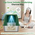 thumbnail image 4 of Stainless Steel Cat Litter Box with Removable Lid,Free in & Out Covered Metal Litter Box,Large Enclosed Litter Box with Litter Scoop & Mat, Easy Cleaning, Odor Free,Anti-Leakage for Kitty(Green), 4 of 7