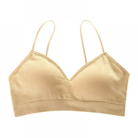 

V Neck Women Bra Seamless Padded Camisole Bandeau Tube Bra with Elastic Straps