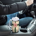 thumbnail image 4 of Yayeee 40oz Stainless Steel Tumbler with Straw and Handle Double-Wall Insulated Travel Water Bottle, Retro Green Stars, 4 of 8