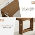 thumbnail image 5 of Finmind Farmhouse Computer Desk, 86.6 Inch Extra Long Desk for 2 Person, Rectangular Writing Desk for Home, Office, Living Room, Walnut, 5 of 8