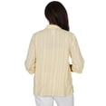 thumbnail image 2 of Alfred Dunner Womens Petite Embroidered Daisy Stripes Button Front Top, 2 of 4
