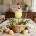 thumbnail image 6 of QuanTara Easter Chick Figurine with Eggshell 13.77 Inch - Fluffy Yellow Chick Decoration for Spring Home Decor, Farmhouse Party Supplies, Table Centerpiece, 6 of 6