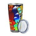 thumbnail image 2 of Saiise Geometry Dash Print Tumbler 20 Oz Stainless Steel Vacuum Insulated with Straw Coffee Cup for Home,Office,Outdoor Works Great for Ice Drinks and Hot Beverage, 2 of 8