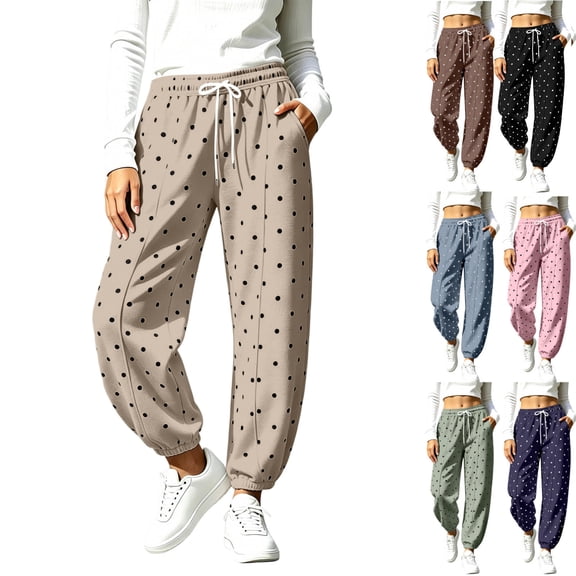 Tsivenald Sweatpants for Women Wide Leg Pants Elastic High Waist Trousers Fall Trendy Casual Baggy Sweat Pants with Pockets Size S-XXXL