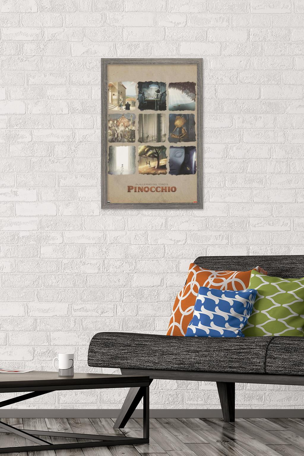 Netflix Guillermo Del Toro's Pinocchio - Grid Wall Poster, 14.725" x 22.375" Framed